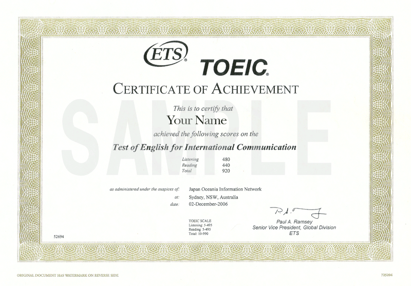 Certificat TOEIC